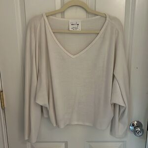 Sadie & sage, size small, white, crop knit sweater